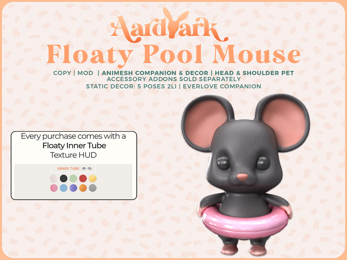 Aardvark : Floaty Pool Mouse - Black