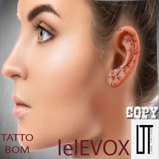 tattoo  ears  flower red