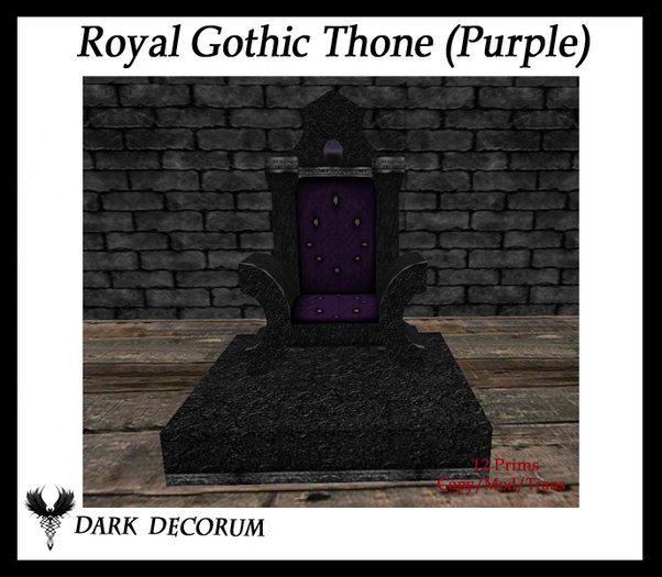 Royal Gothic Throne ( Black and Purple ) 