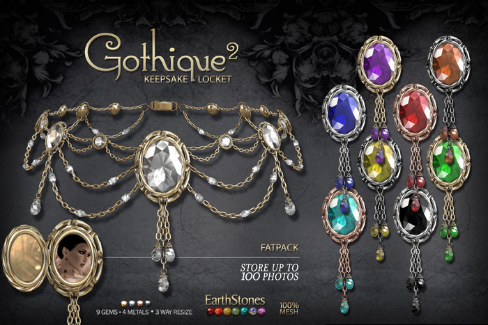 EarthStones Gothique 2 Locket ~ Fatpack