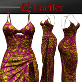 Gold Damask Long Dress Kupra