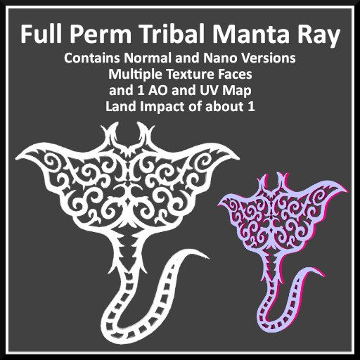 Full Perm Tribal Manta Ray