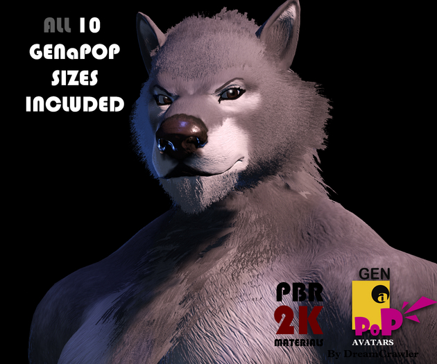[GENaPOP] Wolf All 10 GENaPOP Body sizes Included