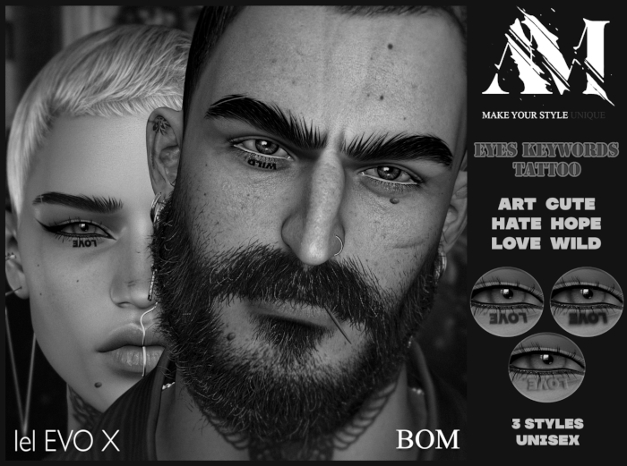 @Affirma " Eyes Keywords " Tattoo DEMO