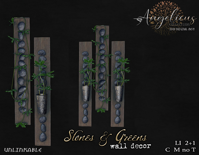 .AngelicUs. Stones and greens wall decor