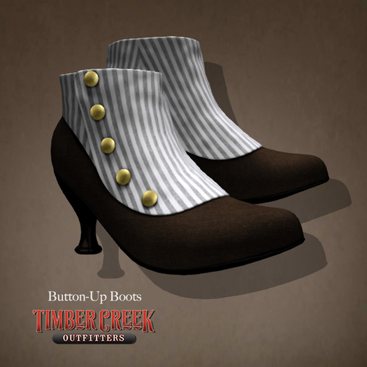 [Timber Creek] Button-Up Shoe-Brown & White