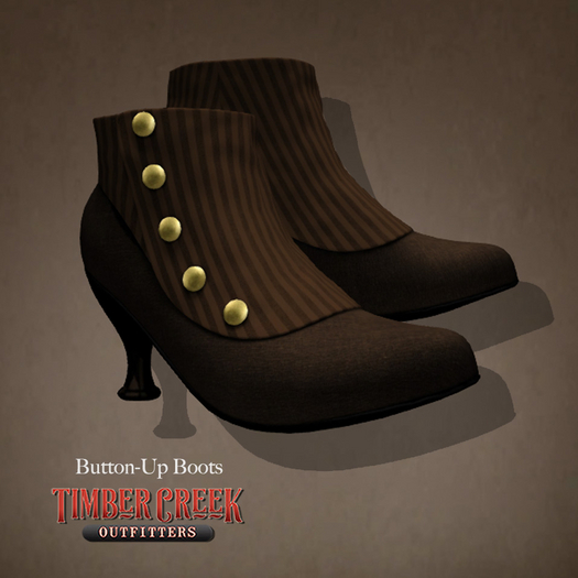 [Timber Creek] Button-Up Shoe-Brown & Brown