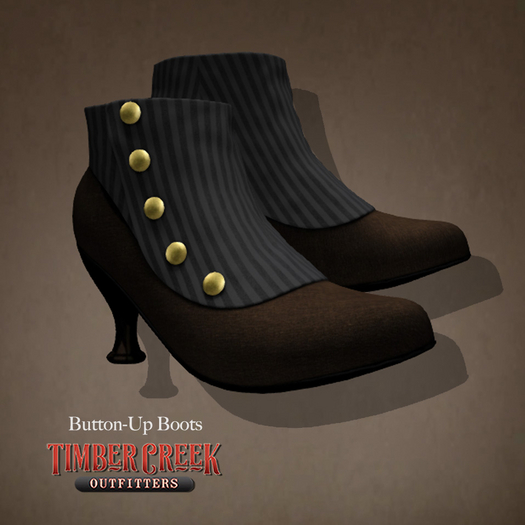 [Timber Creek] Button-Up Shoe-Brown & Black