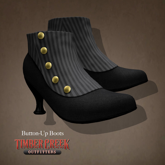 [Timber Creek] Button-Up Shoe-Black & Gray
