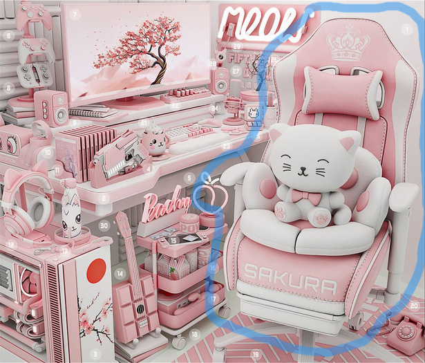 1. BAMSE : Sakura - Chair + Seat + Fluffy RARE (Never open)