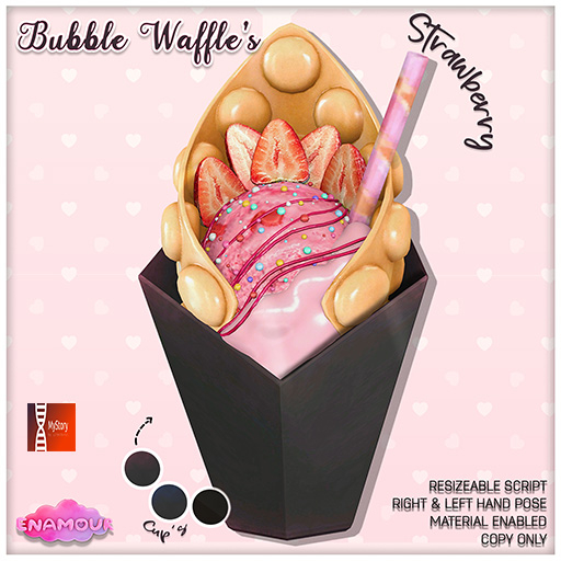 [ENAMOUR] [MY STORY] BUBBLE WAFFLES STRAWBERRY