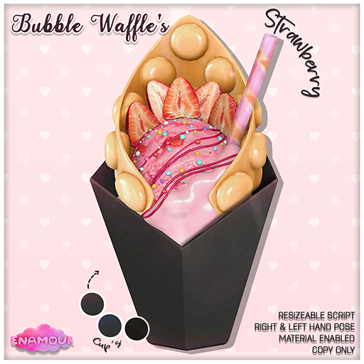 [ENAMOUR] BUBBLE WAFFLES STRAWBERRY