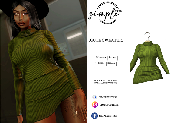 [simpleCUTE] Cute Sweater - Olive //ADD ME//