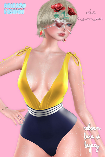 Akikazu Fashion Akikazu Oelie Swimsuit Blue & Yellow