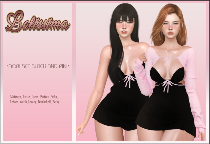[Belissima] Kaori Set Black and Pink