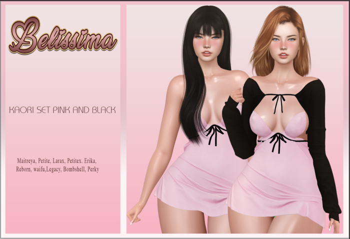 [Belissima] Kaori Set Pink and black
