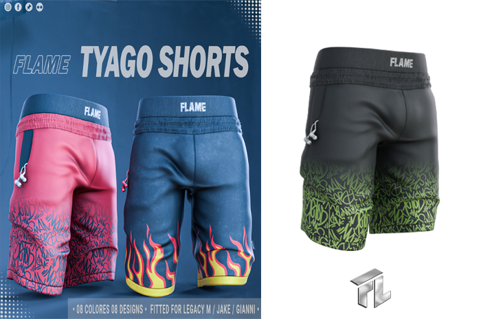 Flame Tyago Shorts Black