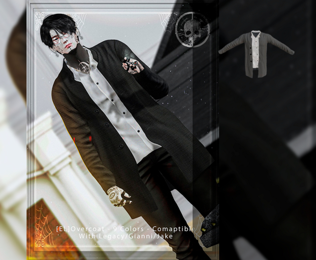 [EL]Overcoat Gray - White