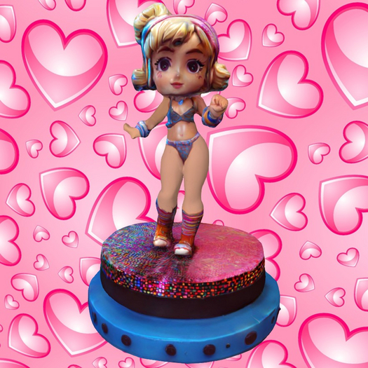 Cute Beach Disco Girl Figure / Statue