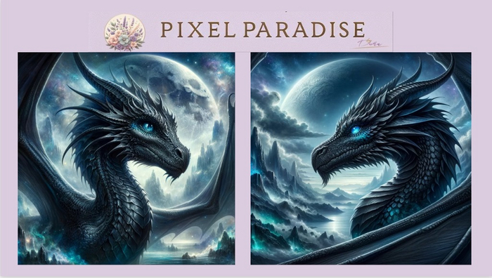 PIXEL PARADISE - Black Dragon