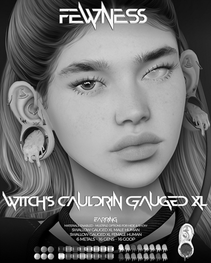 Fewness - Witch's Cauldron Gauged XL Earring - DEMO