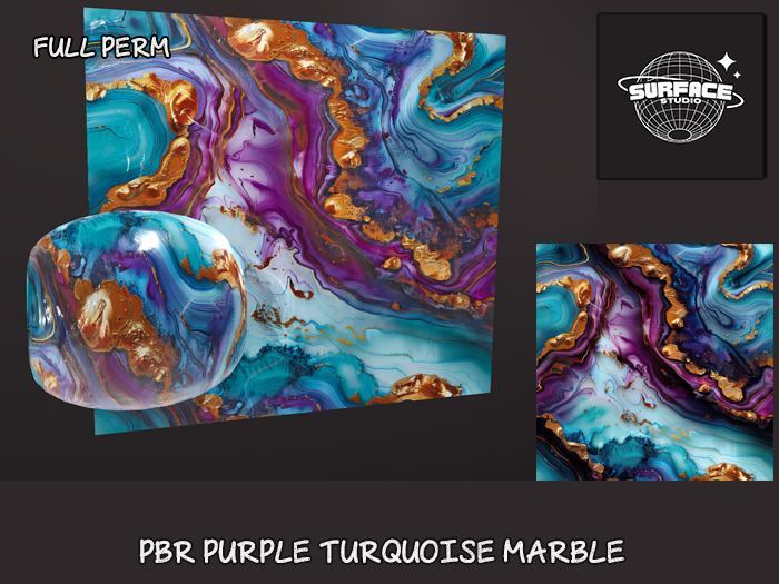 SS- PBR Purple Turquoise Marble