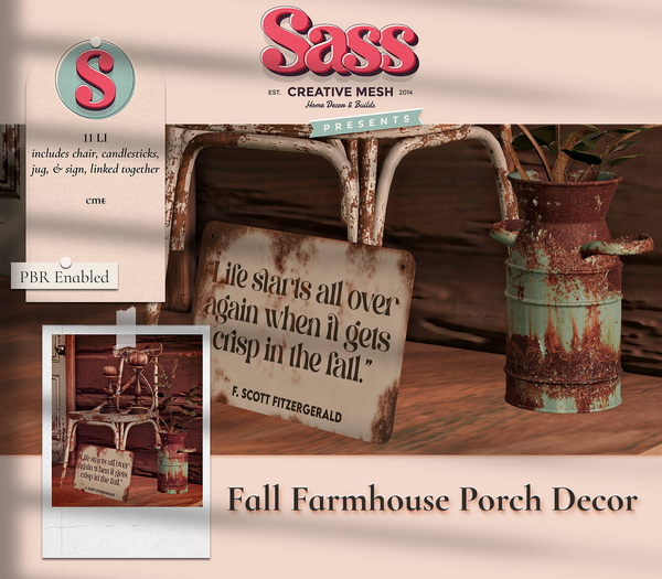Sass [Fall Farmhouse Porch Decor]