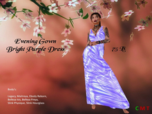 Angel's Store - Bright Purple Satin Evening Gown Dress (BOX)