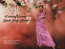 Angel's Store - Dark Pink Satin Evening Gown Dress (BOX)