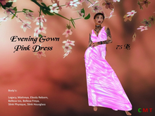Angel's Store - Pink Satin Evening Gown Dress (BOX)