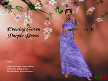 Angel's Store - Purple Satin Evening Gown Dress (BOX)