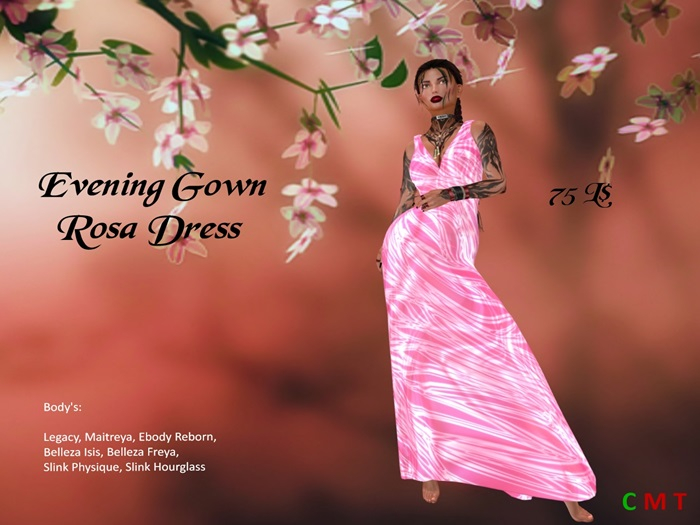 Angel's Store - Rosa Satin Evening Gown Dress (BOX)