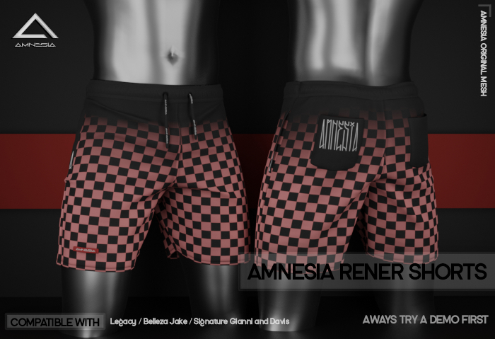 # AMNESIA - Rener Shorts - Checkered Pink