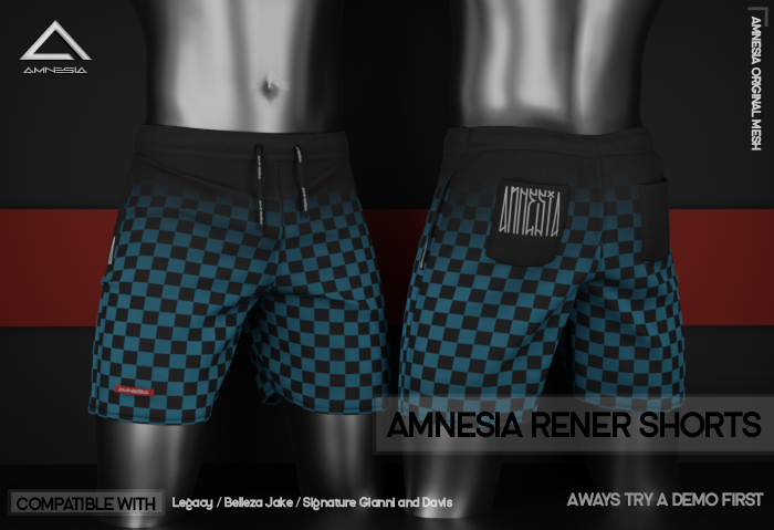 # AMNESIA - Rener Shorts - Checkered Blue
