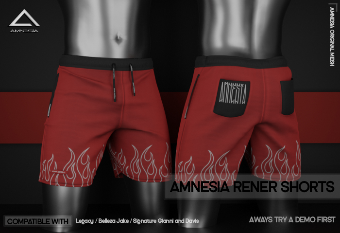 # AMNESIA - Rener Shorts - Red Flame