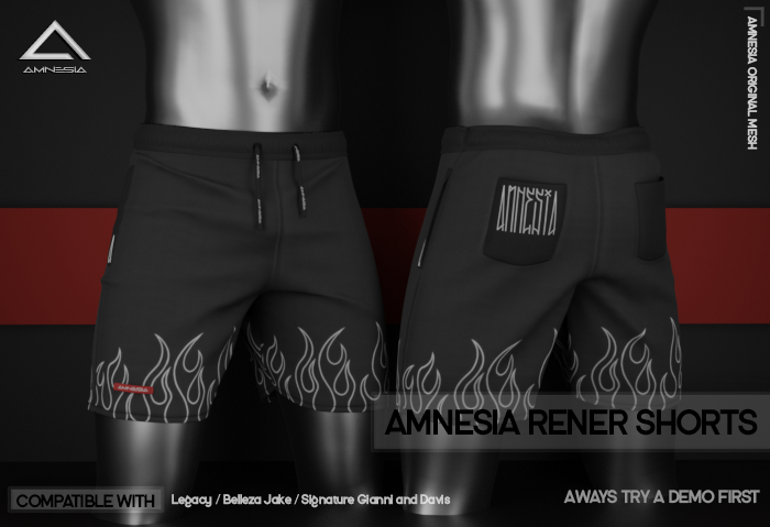 # AMNESIA - Rener Shorts - Gray Flame
