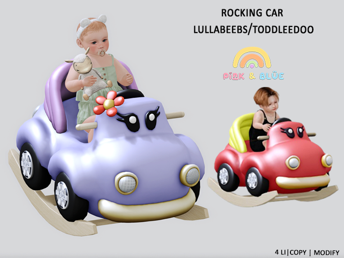 Rocking Car /lullabeebs/Toddleedoo{Pink&Blue}