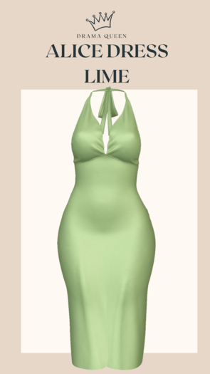 DRAMA QUEEN Alice Dress - Lime (ADD)