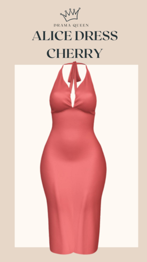 DRAMA QUEEN Alice Dress - Cherry (ADD)