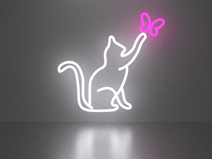 Cat 1 neon sign Full Permission