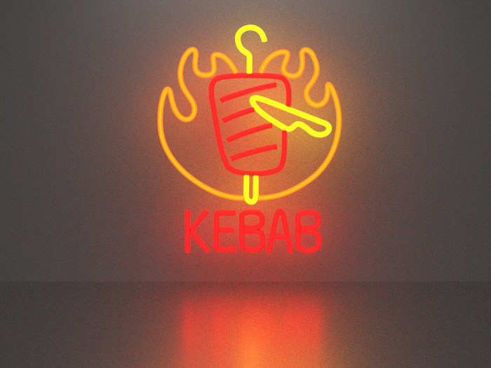 Kebab neon sign Full Permission