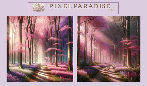 PIXEL PARADISE - Woodland Pink Path
