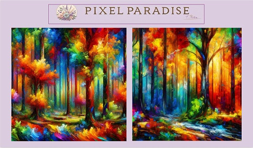 PIXEL PARADISE - Colorful artistic Wood