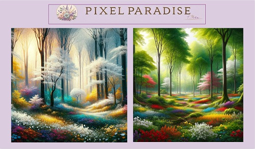 PIXEL PARADISE - Colorful Wood