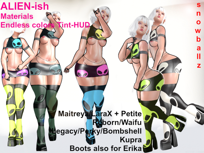 ☺☻SNOWBALLZ☻☺ ALIEN 1  Overknee Boots - endlessly tintable