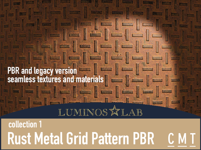 LL Rust Metal Grid Pattern PBR (collection 1) Full Perm
