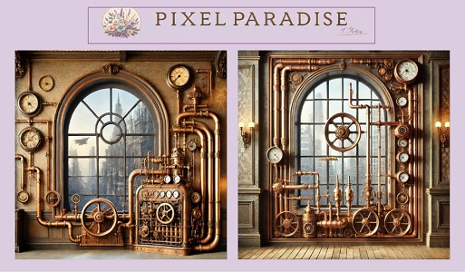 PIXEL PARADISE - Steampunk Window