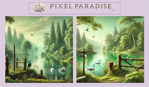 PIXEL PARADISE - Lakeside Swans