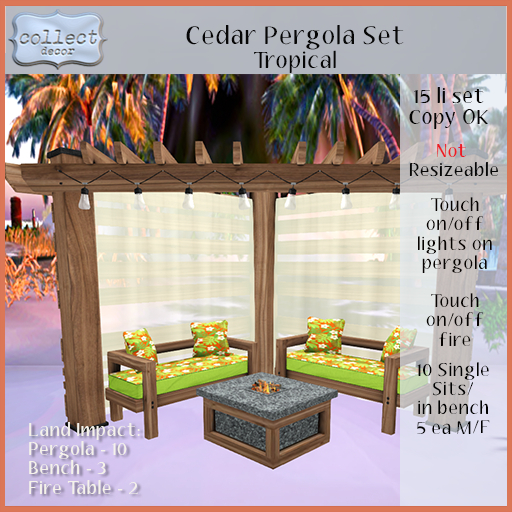 Cedar Pergola Set - Tropical - { collect }