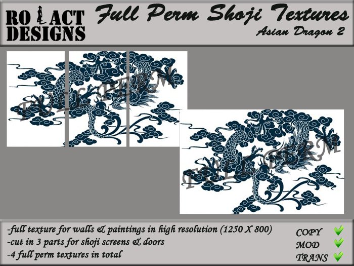 ..::RO!ACT::..DESIGNS Full Perm Asian Textures - Asian Dragon 2